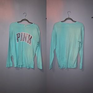 VS PINK Turquoise Crewneck Shirt